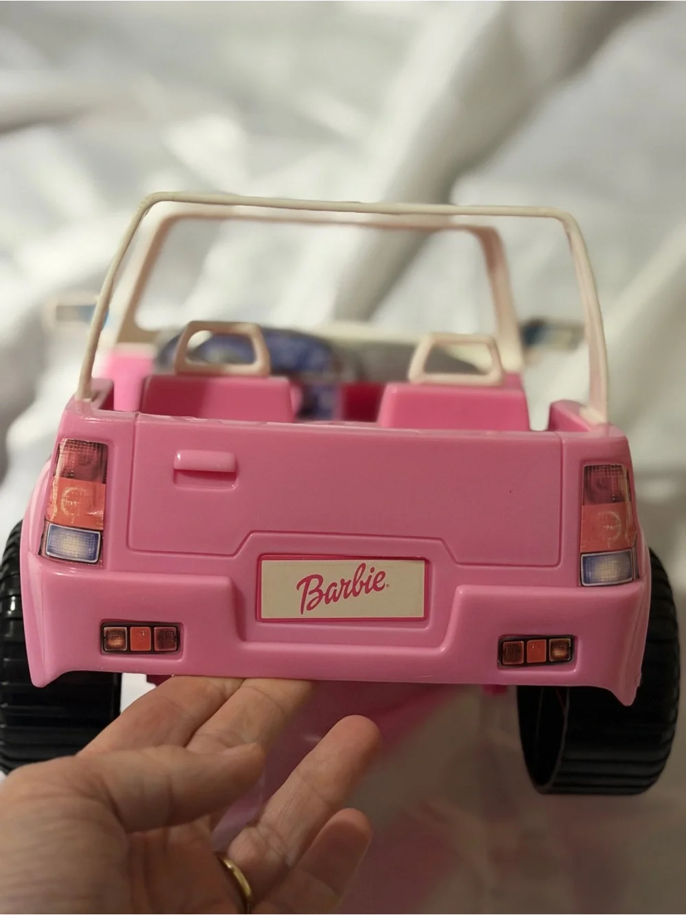 Barbie Bright Pink Convertible Jeep with White Trim